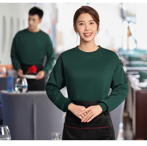 餐飲服務(wù)員秋冬工服新選擇 長(zhǎng)袖純棉衛(wèi)衣定制的實(shí)用與溫度